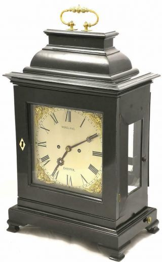 Top Quality Antique English Ebonised Twin Fusee Striking Mantle Bracket Clock