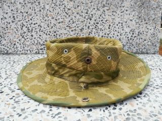 Vietnam Era Duck Hunter Camo Cowboy Bush Jungle Hat.  Camo Parachute Material