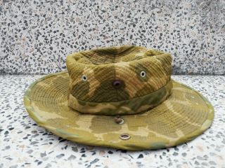 Vietnam Era Duck Hunter Camo Cowboy Bush Jungle Hat.  Camo Parachute Material 3