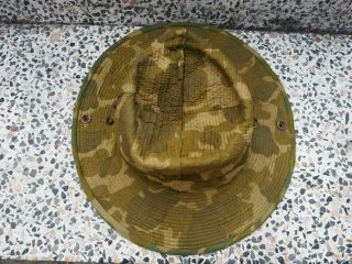 Vietnam Era Duck Hunter Camo Cowboy Bush Jungle Hat.  Camo Parachute Material 5