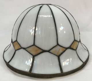 Antique Arts & Crafts Slag Glass Shade Hanging Light Fixture Chandelier 3