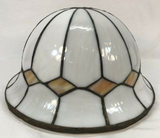 Antique Arts & Crafts Slag Glass Shade Hanging Light Fixture Chandelier 4