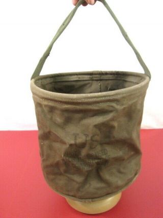 Post - Vietnam Us Army Canvas Portable Field Shower Pail Water Bucket - Unissued