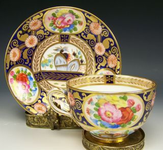 RARE ca1868 BLOCH M.  E.  PARIS HAND PAINTED ROSES FLOWERS GOLD CUP & SAUCER TEACUP 4