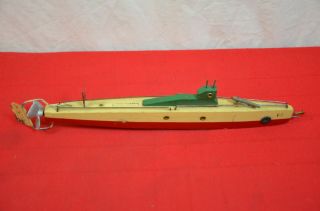 Vintage American Wunder submarine v - 1 wooden wind up toy 1848 2