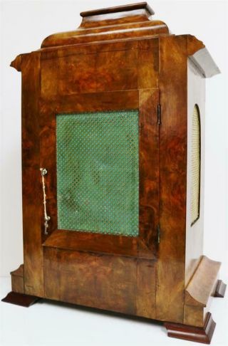 Rare Antique English Walnut Triple Fusee Musical 8 Bell Regulator Bracket Clock 9