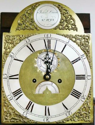 Antique English C1770 8 Day Bell Strike Highly Carved Grandfather Longcase Clock 10