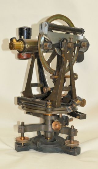 A large transit theodolite in case with night lamp - Troughton & Simms,  London 3