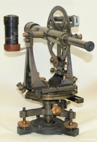 A large transit theodolite in case with night lamp - Troughton & Simms,  London 5