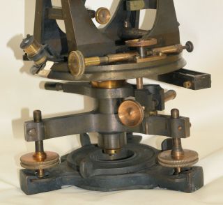 A large transit theodolite in case with night lamp - Troughton & Simms,  London 8