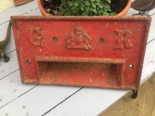 Vintage Gr King George Reign Post Box Front Royal Mail Cast Iron