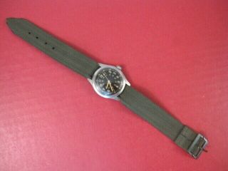 Vietnam Era Us Army Wrist Watch Dtu - 2a/p W/nylon Band - Marked: Us & Dated 1969
