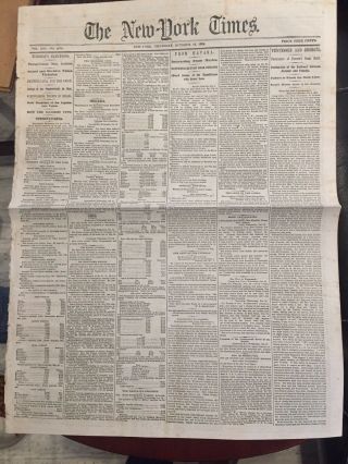 The York Times Printed In 1864