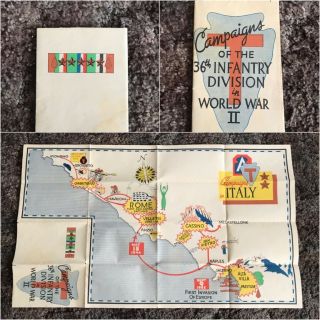 Wwii Us Army Campaigns Of The 36th Infantry Division In Wwii Map.  Italy T Patch