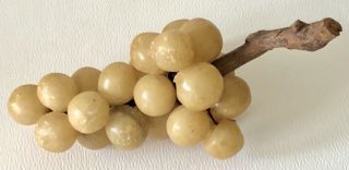 Antique Italy Italian Alabaster Marble Hand Carved Stone Fruit Yellow Grapes