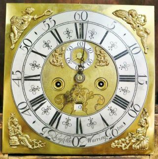 Antique English C1760 8 Day Striking Oak & Mahogany Grandfather Longcase Clock 10