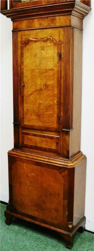 Antique English C1760 8 Day Striking Oak & Mahogany Grandfather Longcase Clock 6