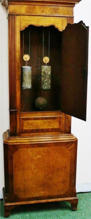 Antique English C1760 8 Day Striking Oak & Mahogany Grandfather Longcase Clock 8