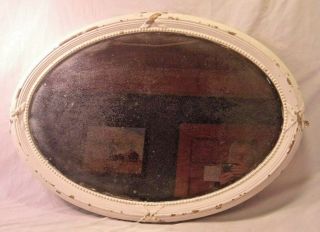 Large Antique Oval Frame With Mirror 23 1/2 X 33 1/4 Mirror 19 1/2 X 29 1/4