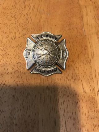 Wwii Era Us Navy Firefighter Hat Badge Brunswick Naval Air Station