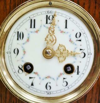 Antique Unusual Ornate French 8 Day Gong Striking Oak & Bronze Mantle Clock 9