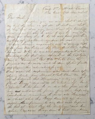 Civil War Letter Confederate Soldier To Father 1st Battalion Alabama Legion