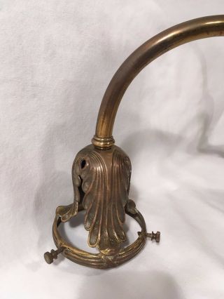Antique Brass Chandelier 1920s Art Nouveau Hanging Light Fixture VTG Craft Shade 7
