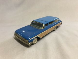 1960 ' s FORD GALAXIE COUNTRY SQUIRE STATION WAGON Tin Friction Car By YONEZAWA 2