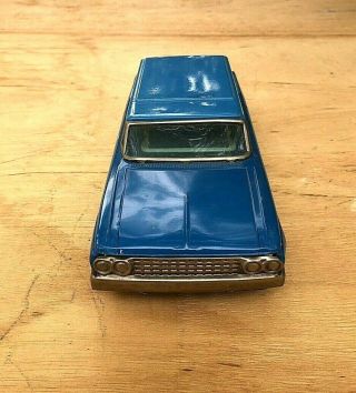 1960 ' s FORD GALAXIE COUNTRY SQUIRE STATION WAGON Tin Friction Car By YONEZAWA 3