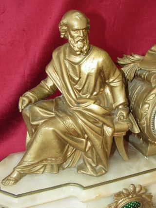 A French Gilt Mantle Clock With Roman/Greek Male Figure On Top 2