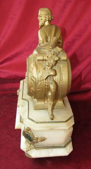 A French Gilt Mantle Clock With Roman/Greek Male Figure On Top 5