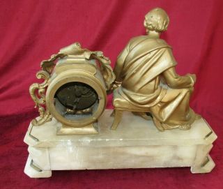 A French Gilt Mantle Clock With Roman/Greek Male Figure On Top 6