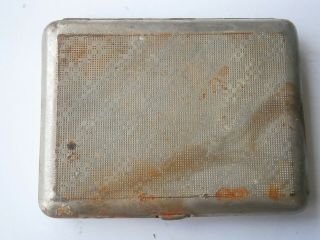 Solsier ' s cigarette case SKULL Bones WWI ww1 or ww2 WWII Box Trench art Shock 3