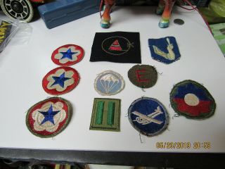 Wwii 2 Group Of Military Us Army Airborne Patches Some Wool And Some Rare 1940s