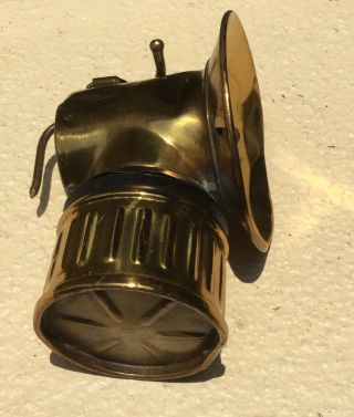 VINTAGE BRASS MINERS LAMP JUSTRITE USA CARBIDE USA / PATENT 1913 3