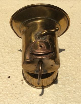 VINTAGE BRASS MINERS LAMP JUSTRITE USA CARBIDE USA / PATENT 1913 5