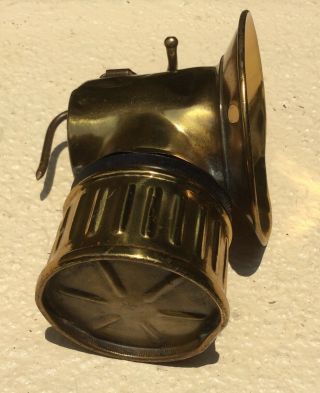 VINTAGE BRASS MINERS LAMP JUSTRITE USA CARBIDE USA / PATENT 1913 6