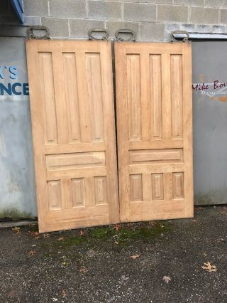 Mar 260 Matched Pair Antique Pine Pocket Doors Stripped 73.  25 X 83.  5 X1 3/8