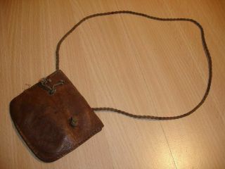 WW2 LEATHER BAG FOR ID DISK / DOG TAG FROM AFRIKAKORPS DESERT SOLDIER,  RARE 2