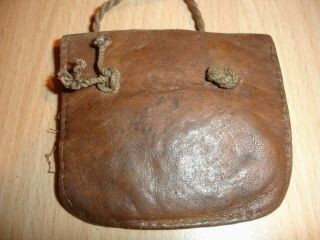 WW2 LEATHER BAG FOR ID DISK / DOG TAG FROM AFRIKAKORPS DESERT SOLDIER,  RARE 4