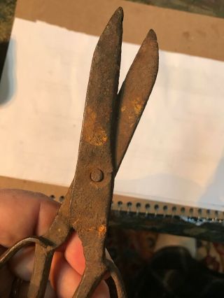 Revolutionary War 18th Century Hand Forged Iron American Scissors 7 Inches 3