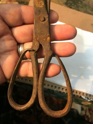 Revolutionary War 18th Century Hand Forged Iron American Scissors 7 Inches 6