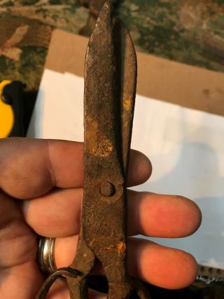 Revolutionary War 18th Century Hand Forged Iron American Scissors 7 Inches 7