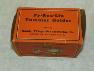 PY - ROX - LIN Vintage Udylite Green Tumbler Holder - NOS - Bathroom Decor 5