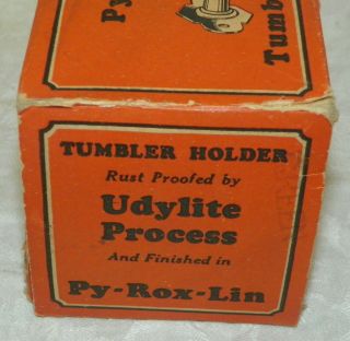 PY - ROX - LIN Vintage Udylite Green Tumbler Holder - NOS - Bathroom Decor 6