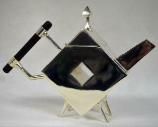 Vintage Christopher Dresser Iconic Style Design Silver Plate Art Deco Teapot 4