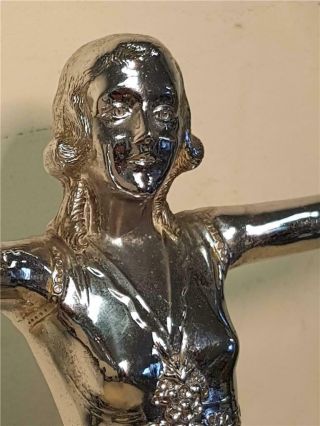 Vintage 1930s Chrome Art Deco Candelabra Large Lady Figure with Open Arms 2