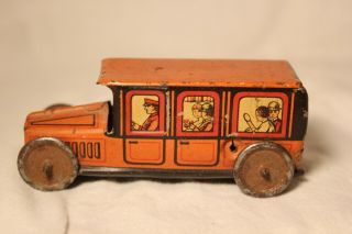 Antique German Tin Lithograph Penny Toy Bus Car Drgm Ge181