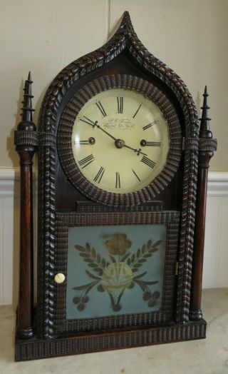 J.  C.  Brown,  Forestville Mfg.  Co.  Ripple Front Onion Top Clock,  Fusee Movement
