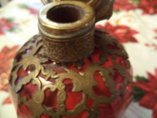 Exotic Antique French Red/Cranberry Glass Perfume Bottle - RARE 3